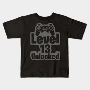 Level 13 Unlocked 13th Birthday 13 Years Old Gift Funny Birthday Gift Kids T-Shirt